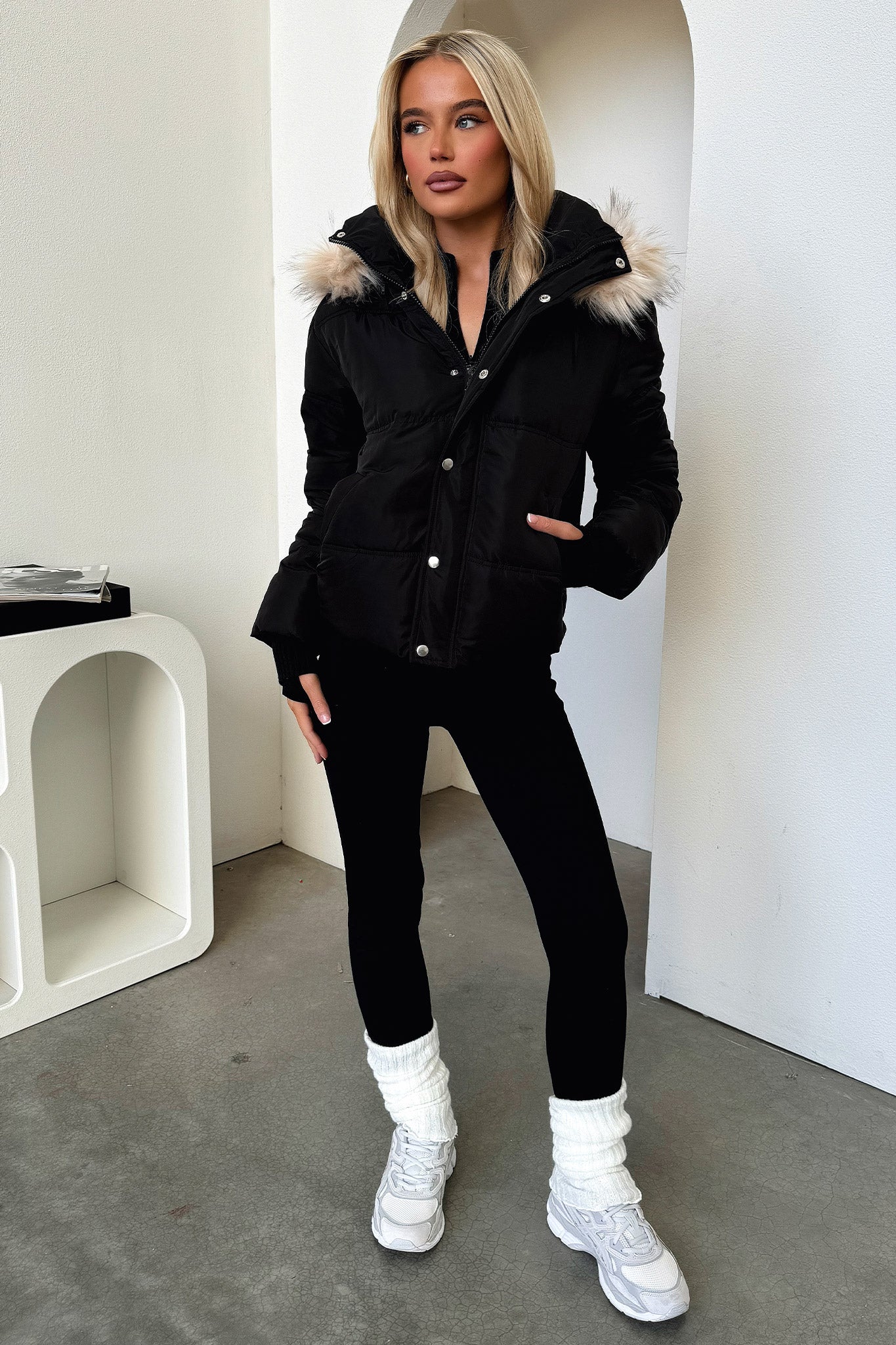 Coleman Puffer Jacket - Black - Image 2
