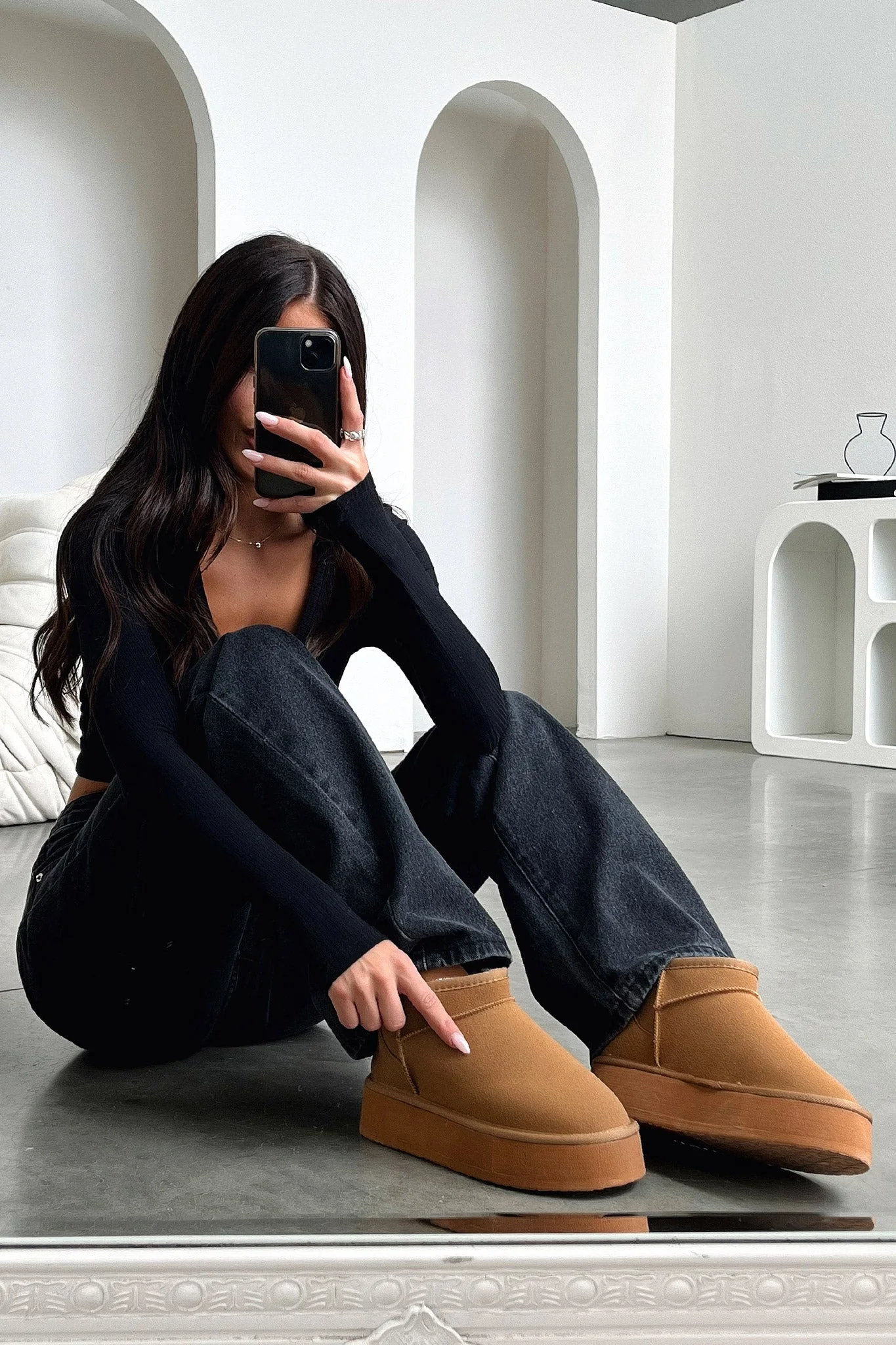 Eesha Platform Boots - Chestnut - Image 6