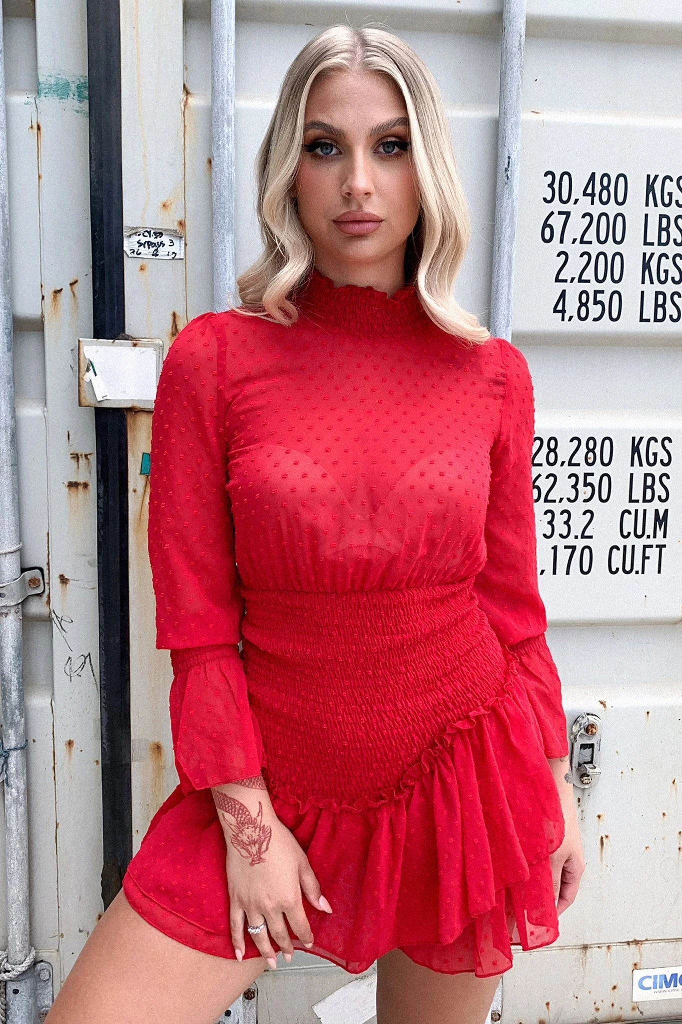 Maia Dress - Deep Red - Image 3