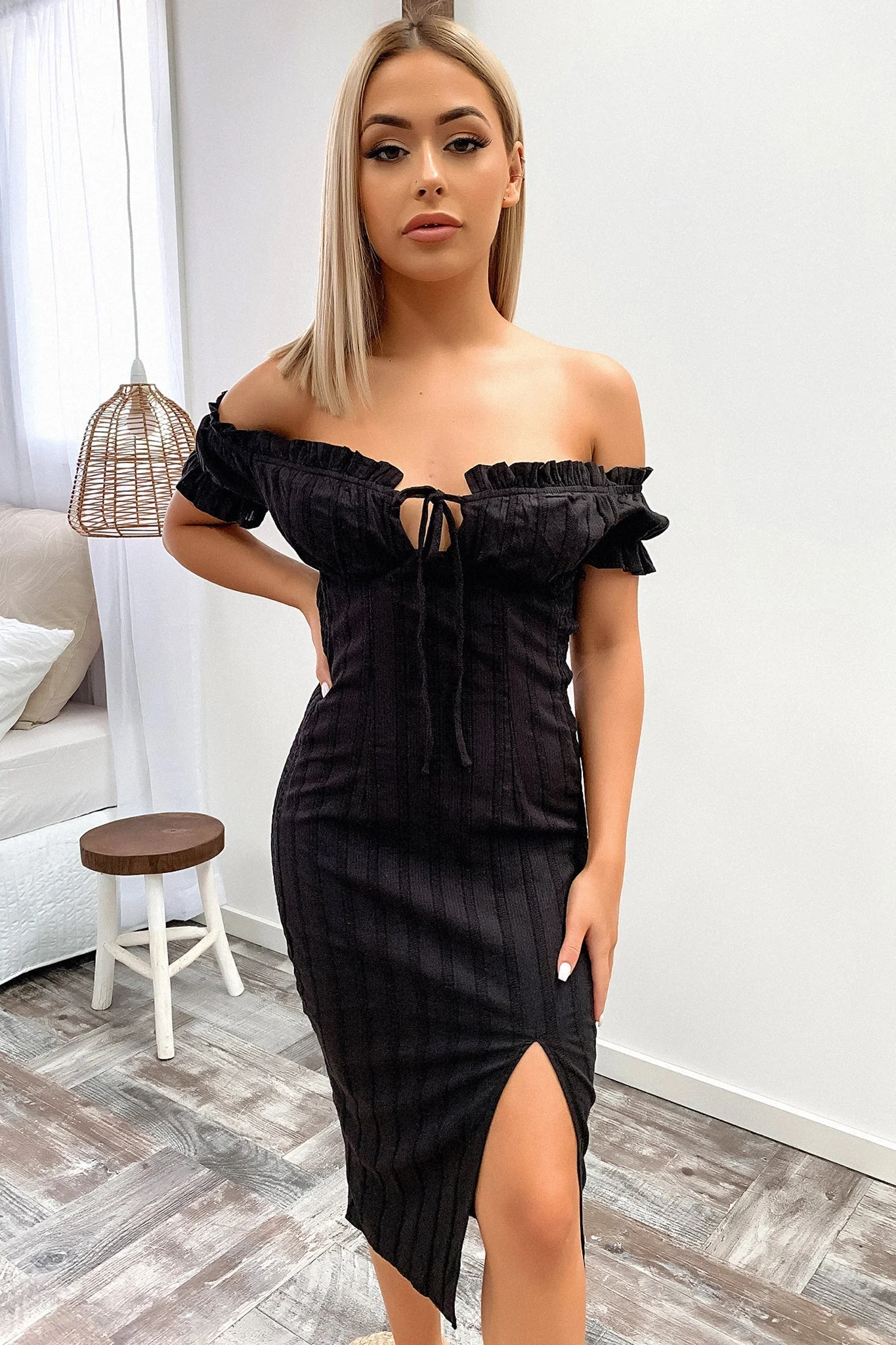 Maisie Midi Dress - Black - Image 6