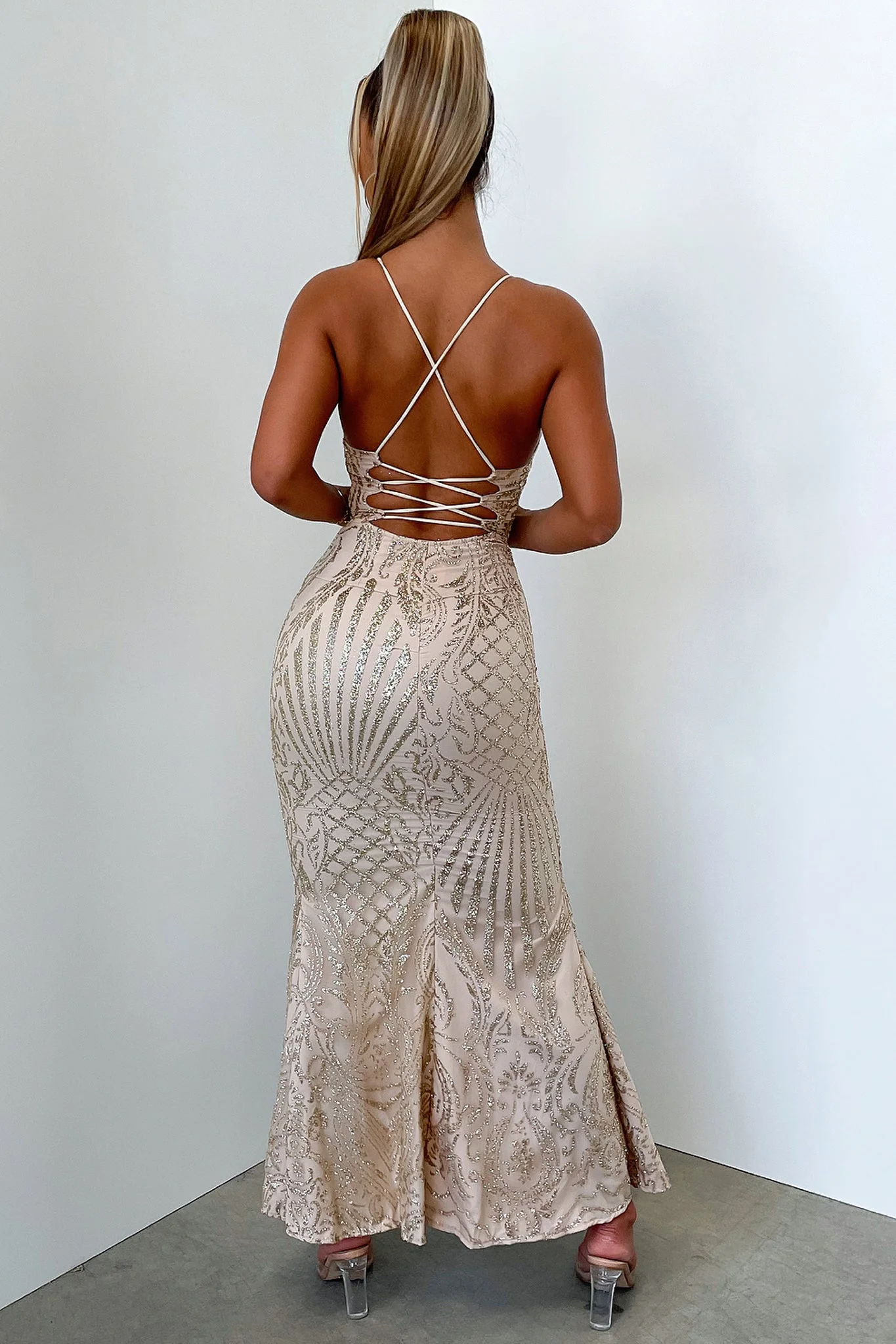 Narissa Maxi Dress - Gold Sequin - Image 6
