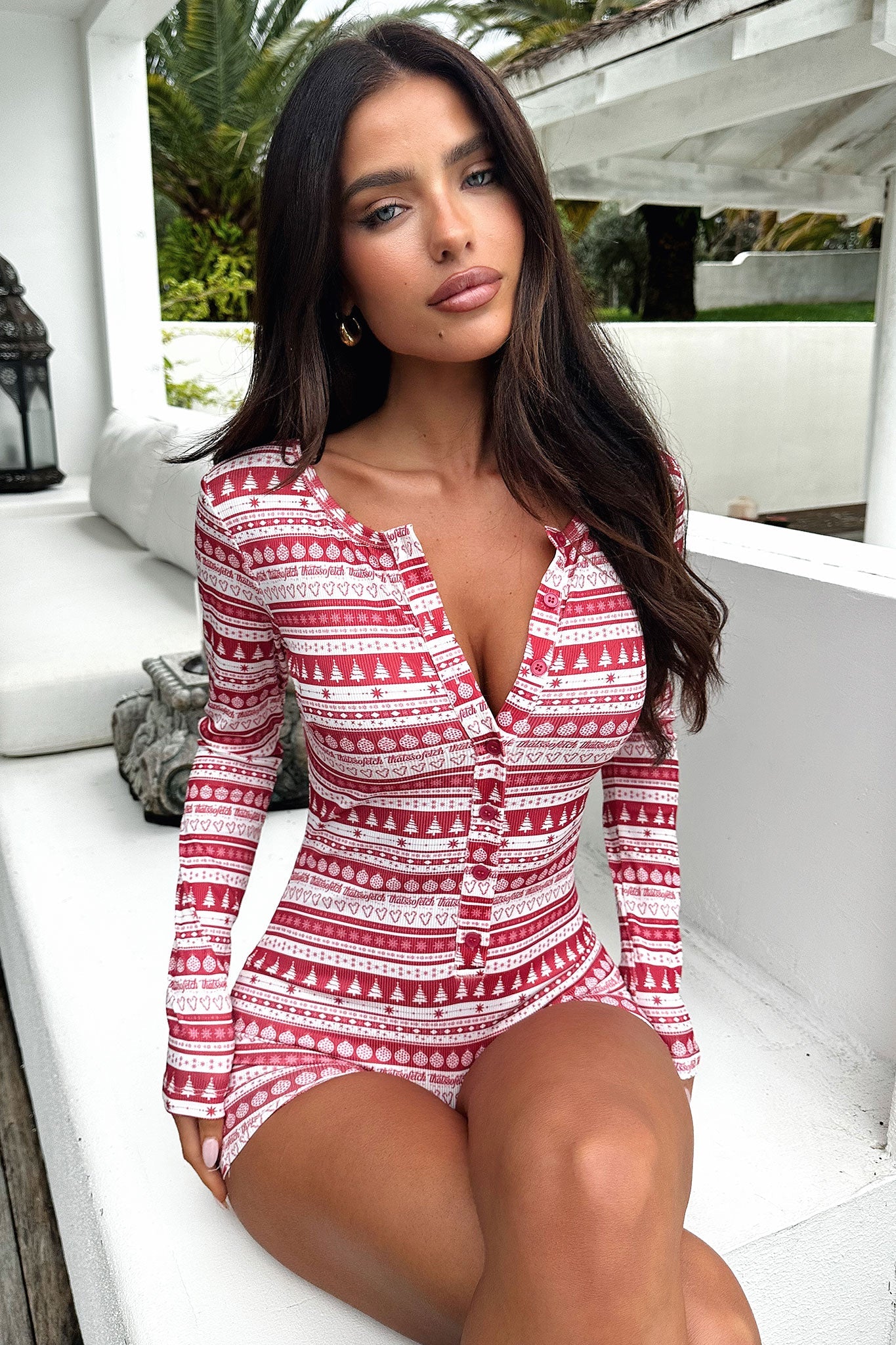 Noelle Romper - Red - Image 2