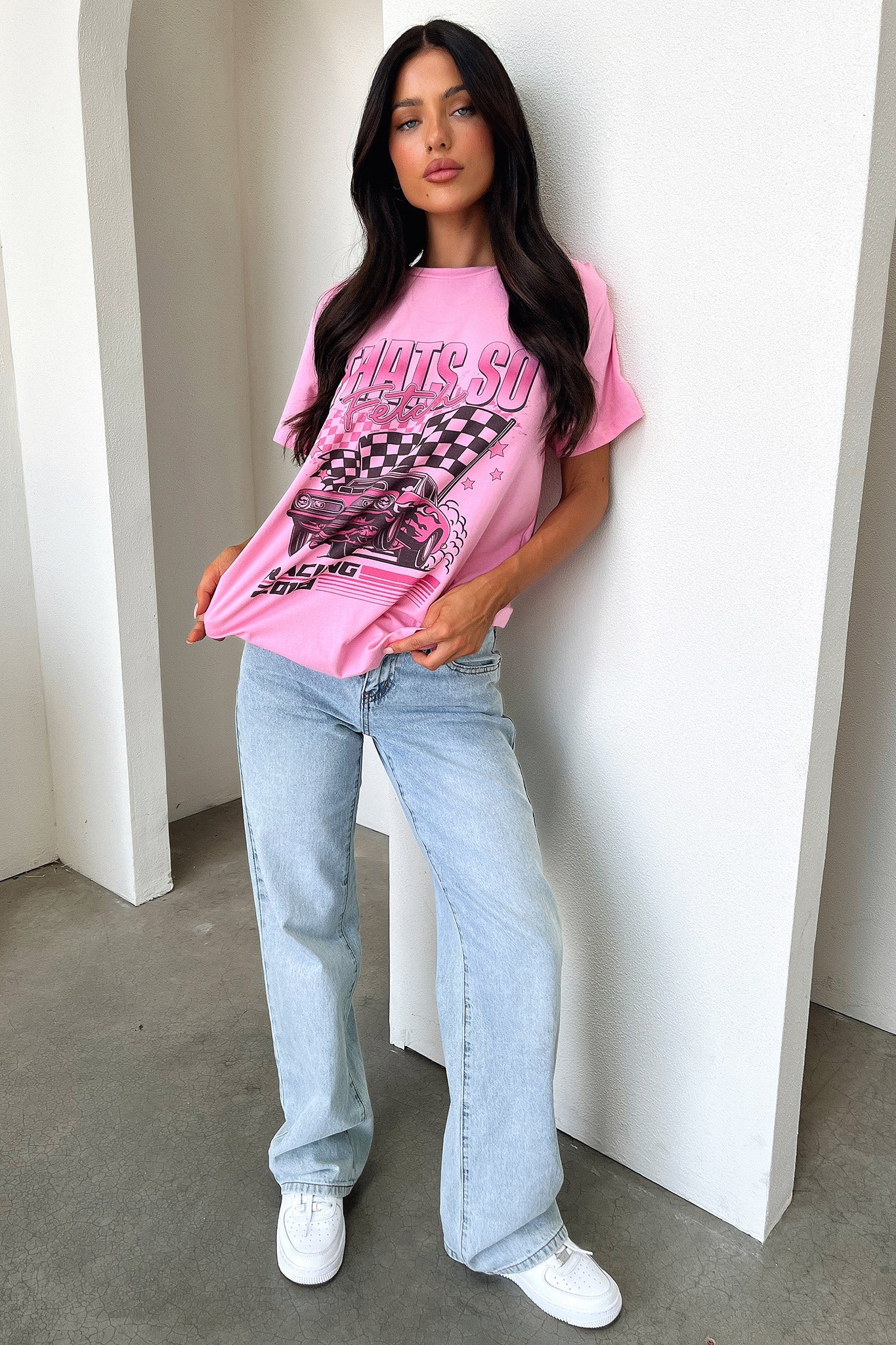 Pitstop Oversized Tee - Pink - Image 6